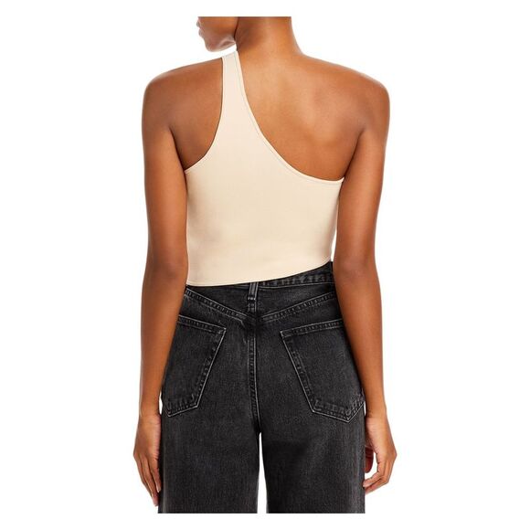 A.L.C Womens Beige Sleeveless Asymmetrical Neckline Top XL - Picture 2 of 2